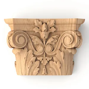 Corinthian capitel for fluted pilaster oak Corinthian capitel for fluted pilaster oak